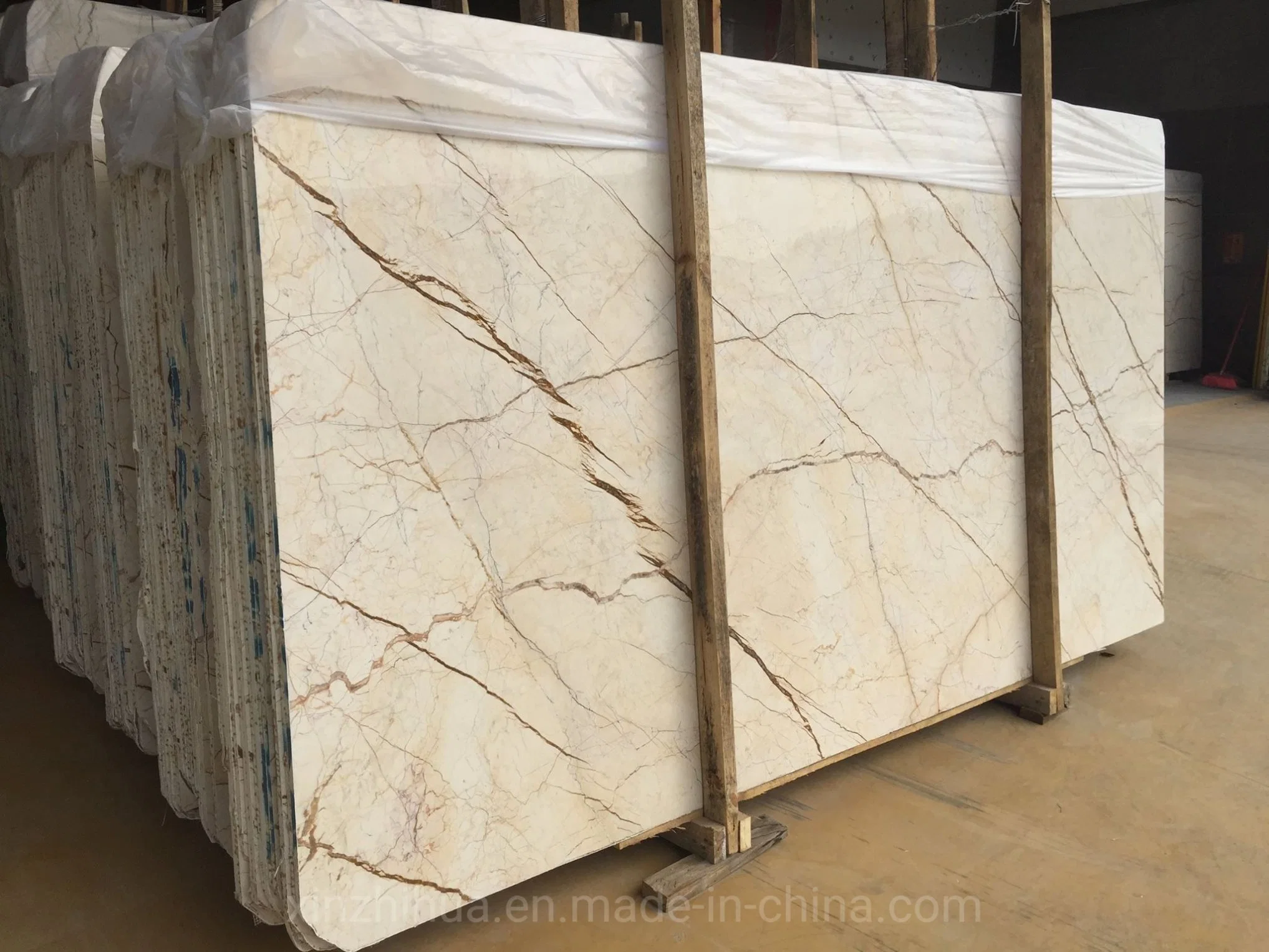 Soffitel Gold White Marble with/Brown/Veins Natural Stone Slabs Polished/Floor/Tiles