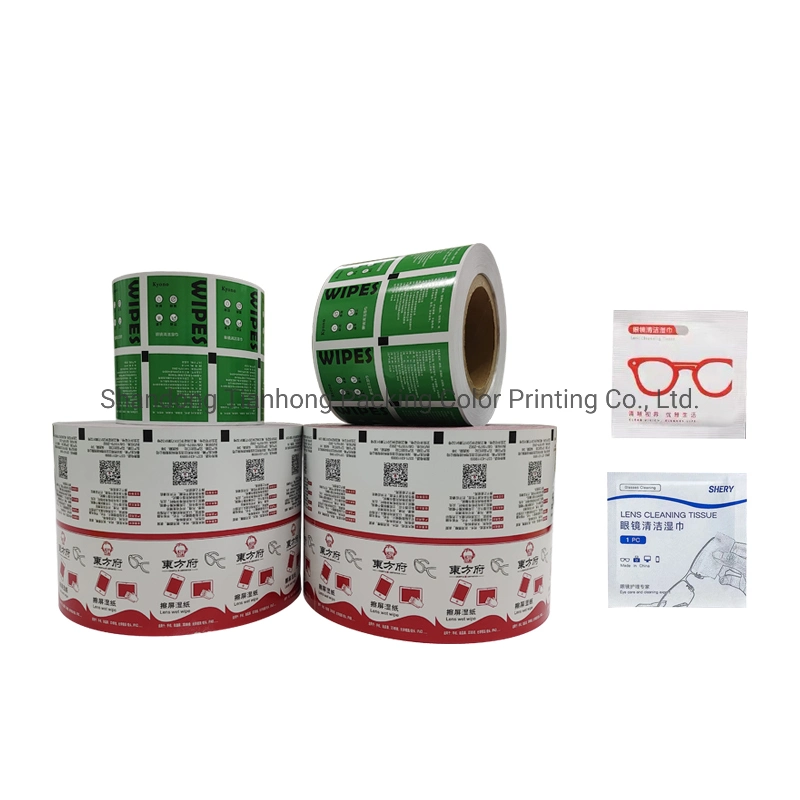 Disinfection Wet Wipes/Alcohol Prep Pad Bags Packaging Paper in Roll, Printed and Coated Aluminum Foil Paper Suitable for Gamma Ray Sterilization