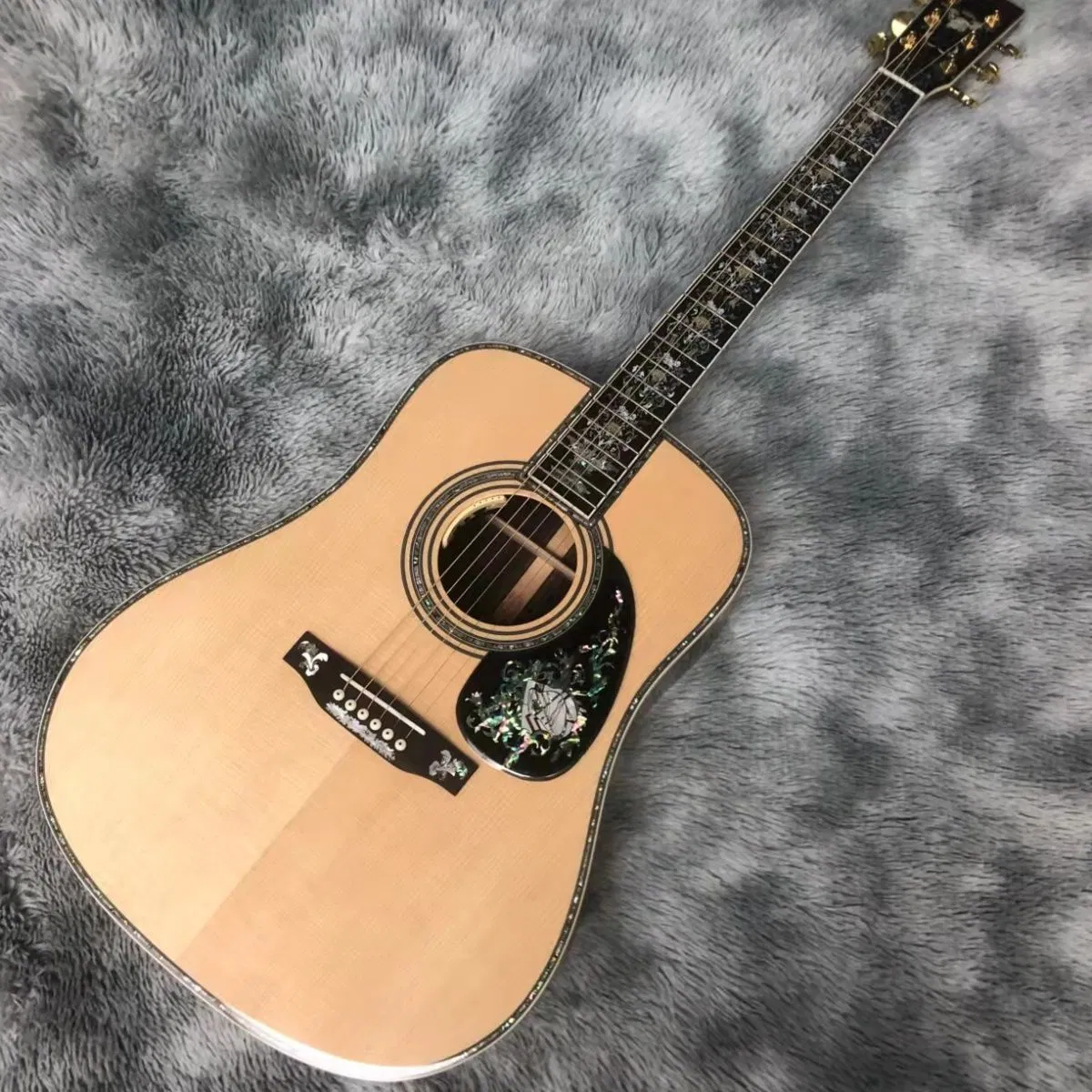 Custom Grand Solid Rückseite akustische Gitarre 41 Zoll 5A Fichte D100 Serie Luxus Full Abalone Fingerstyle Parlor akustische Gitarre