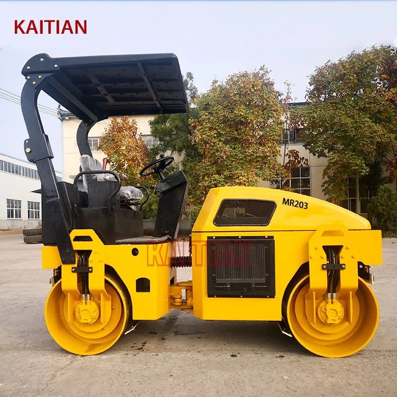 China Mini Diesel Compactor Machine Vibratory Road Roller with Diameter Smooth Drum Use for Asphalt