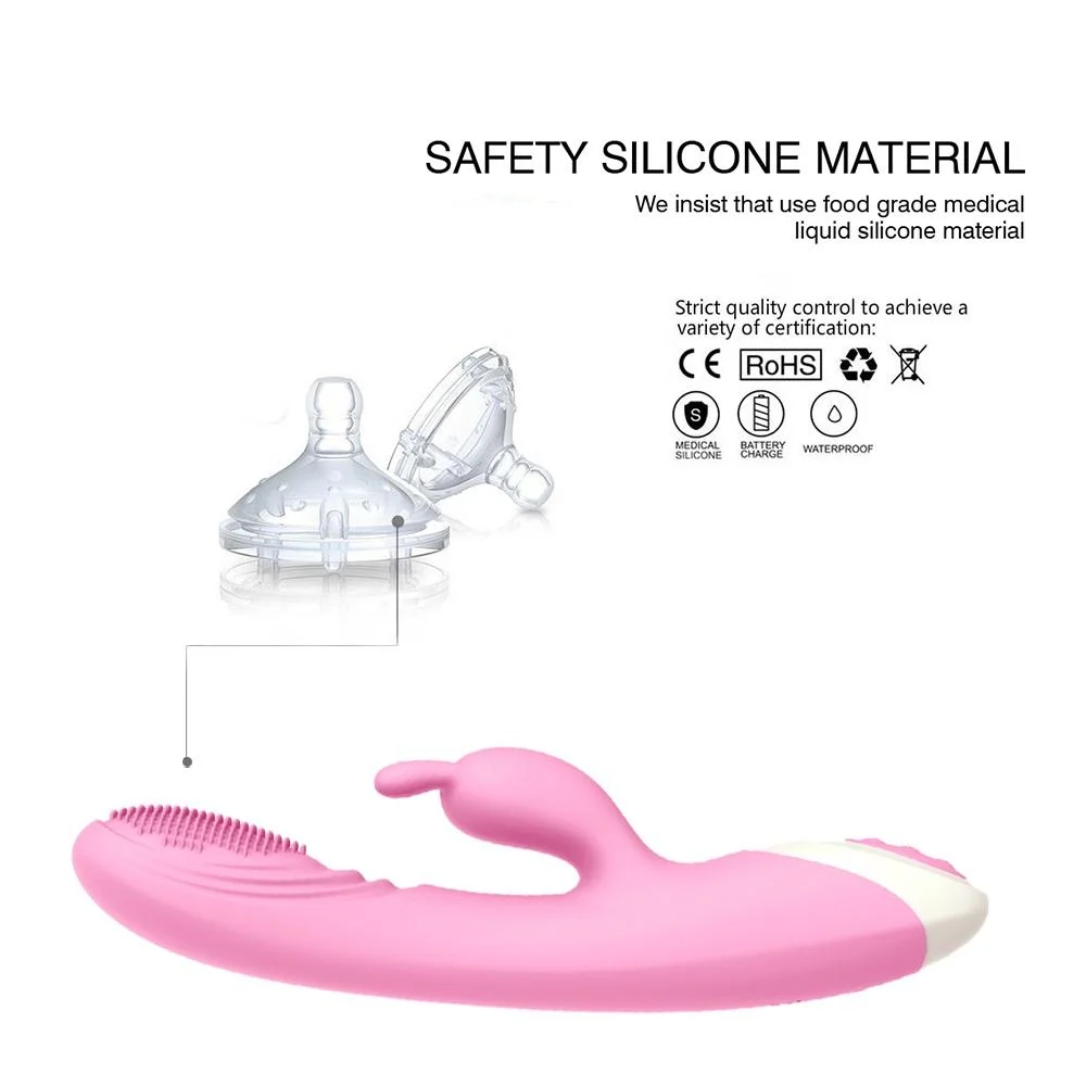 G-Spot Rabbit Vibrator with Heating Rose Sex Toy Waterproof Dildo Vibrator for Clit G-Spot Stimulation Perfect for Women or Coup