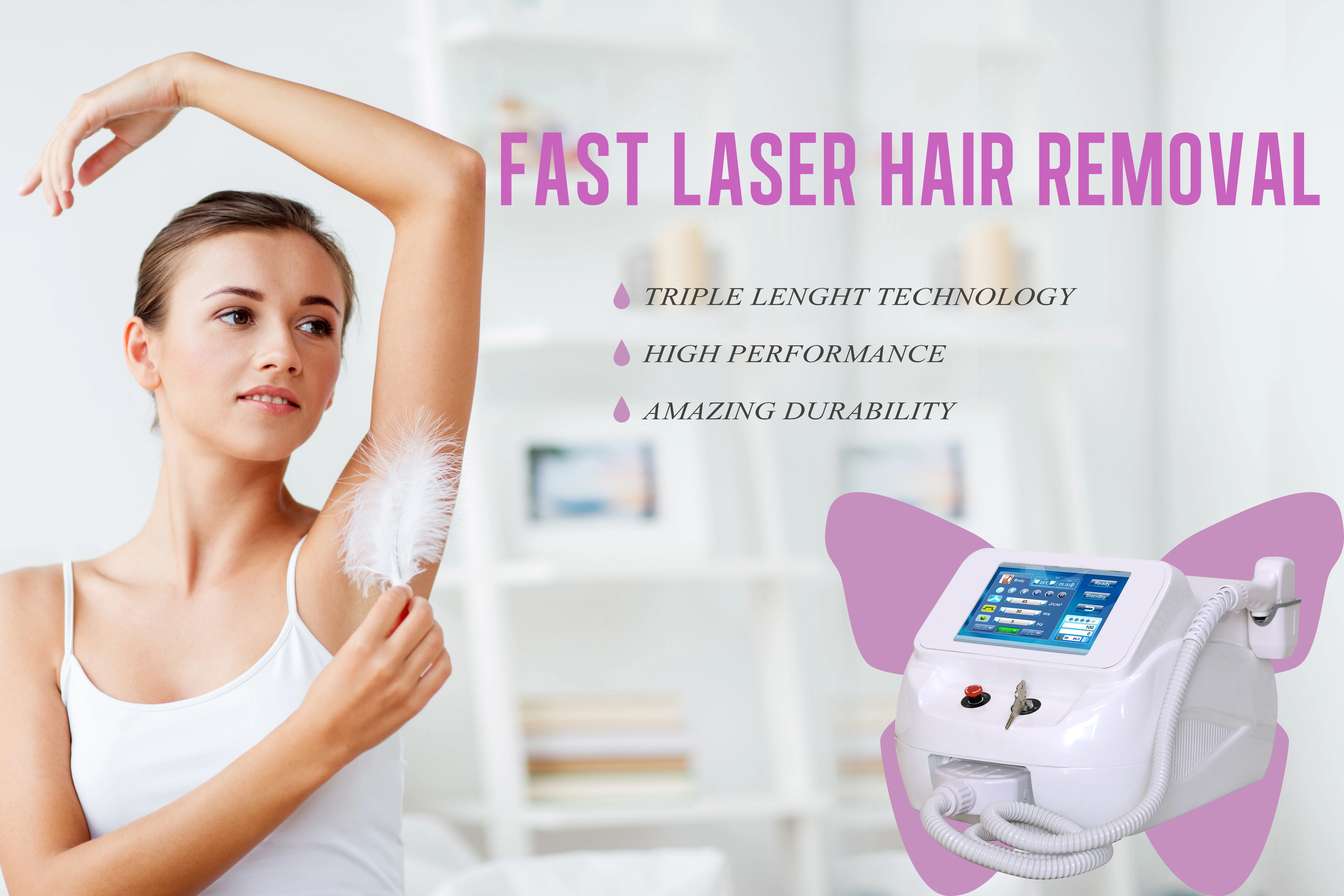 New Arrival! 2023 Laser Titanium Ice Triple Wavelength 755nm 808nm 1064nm Diode Laser Hair Removal Machine Price