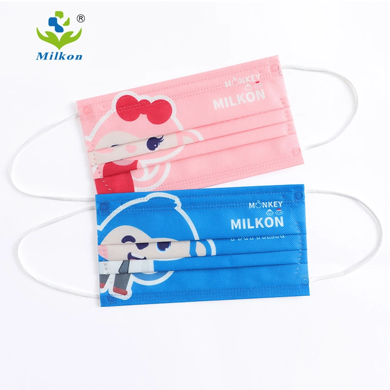 3ply Masque de protection antipoussière médicale et chirurgicale des gros Non-Woven Kid Cartoon imprimé bleu Types Fashion Bouclier Bleu faciale masque jetable