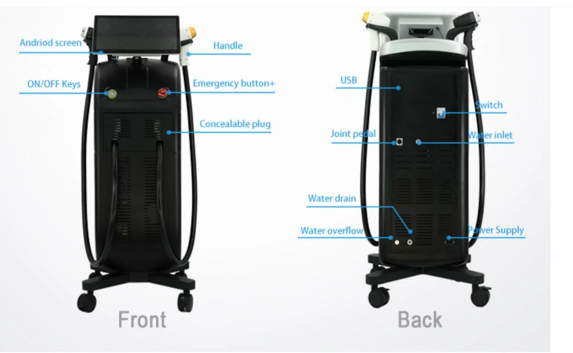 Painless 808 Diode Laser Titanium Hair Removal Machine