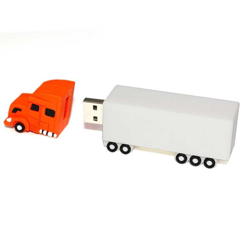 OEM Logo Cartoon Truck PVC USB Flash Drive Car Shape Pen Drive USB for Promotional Gift