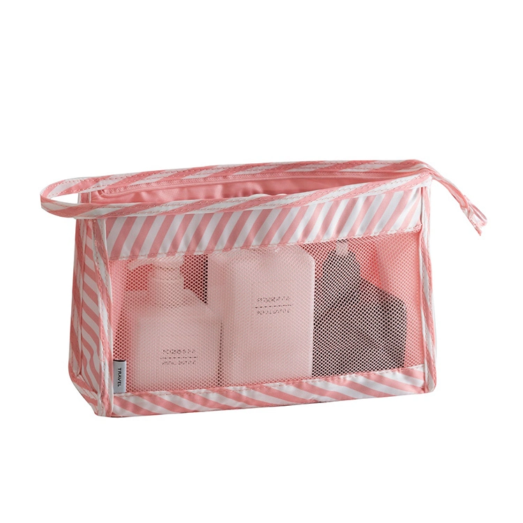 Wholesale New Design Travel Factory Price Mesh Cosmetics Pouch Transparent Net Wash Cosmetic Bag for Storage Makeup Pencil