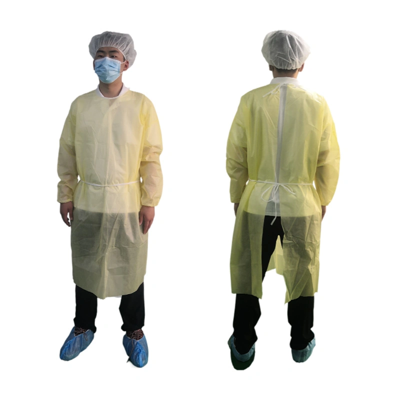 Hot Sale Isolation Gown PP 35 GSM Non-Woven Polypropylene Wholesaler Isolation Gown
