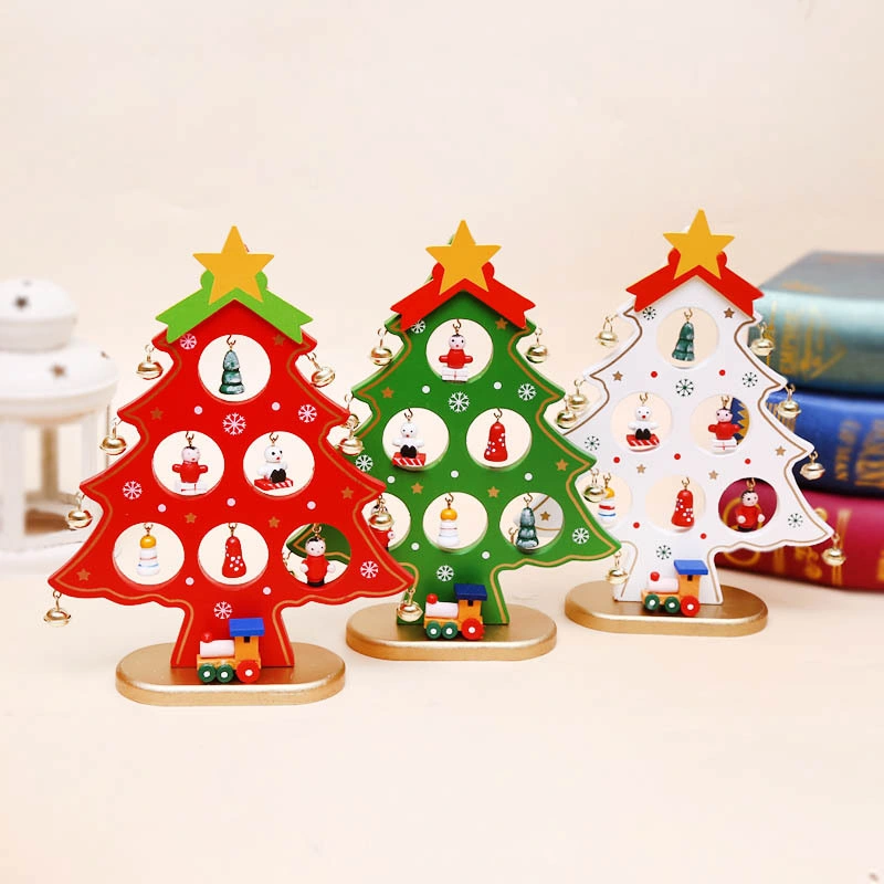 DIY Wooden Holiday Promotion Kid's Children Gift Christmas Decoration Tabletop Christmas Trees