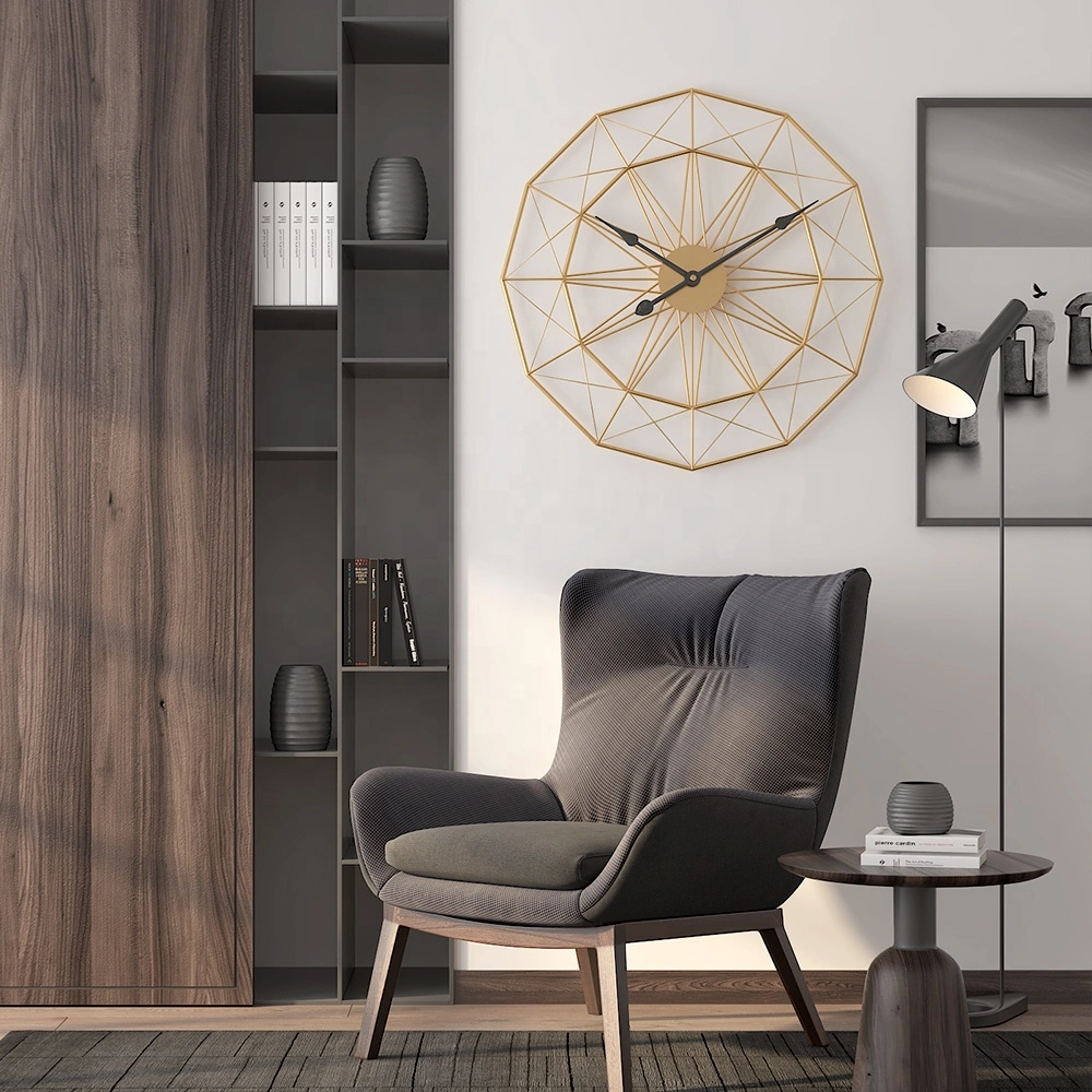 Black/Gold Decoration Wall Clock for Living Room