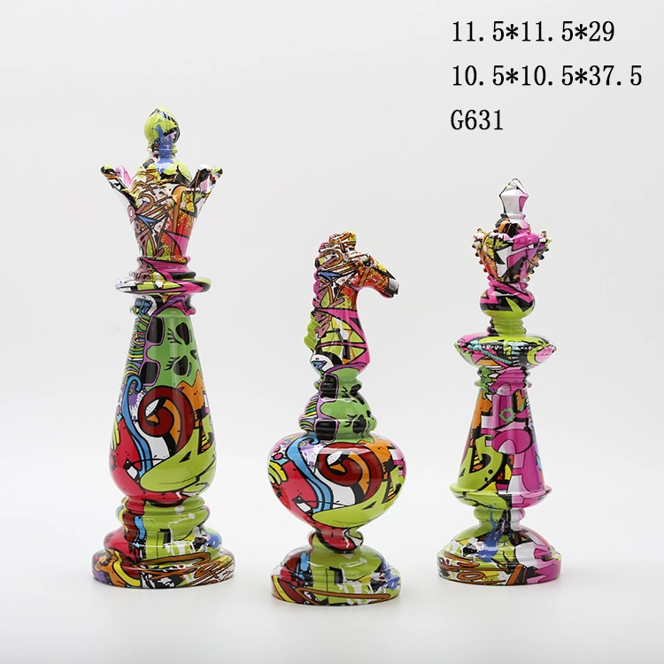 Kaws Resin Chess Sets Souvenir Resin Crafts on Table for Office and Home Decoration