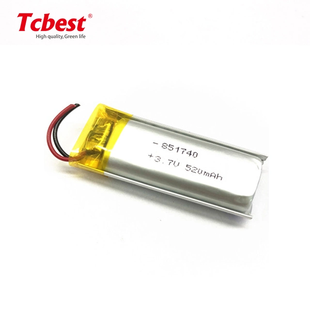 520mAh 3.7V 851740 Rechargeable Lithium Ion Polymer for Mobile Phones Lithium Battery