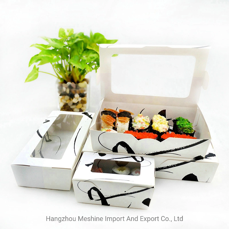 Chinese Asian Small Cake Sushi Takoyaki Take out Container Food Box Disposable Box Take out Fast Food Packaging Paper Boxes