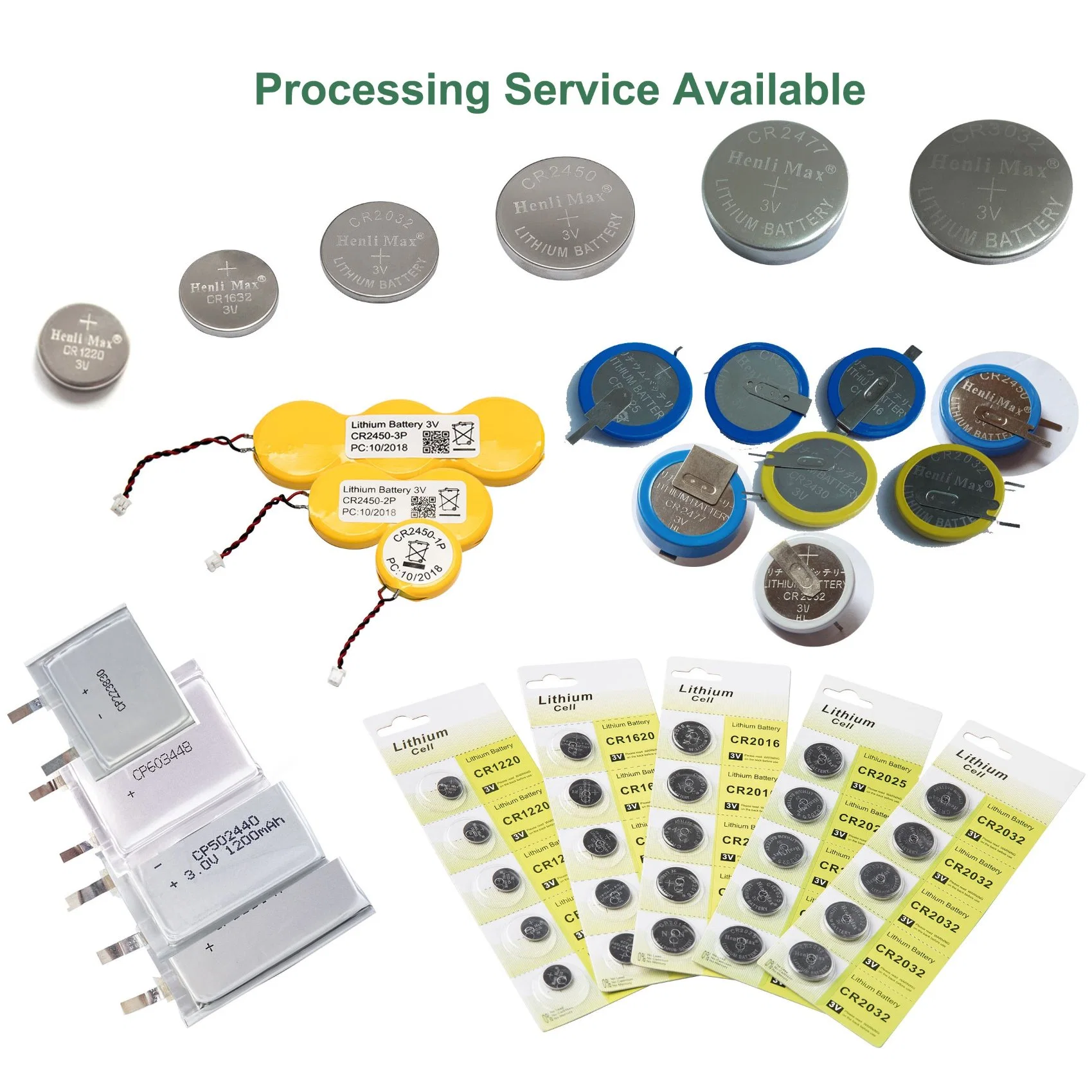 Cr2032 Primary 3V Lithium Button Cell Coin Battery for Remote Control, Scales, Calculator, Watch, Medical Instruments, Computer Motherboard.