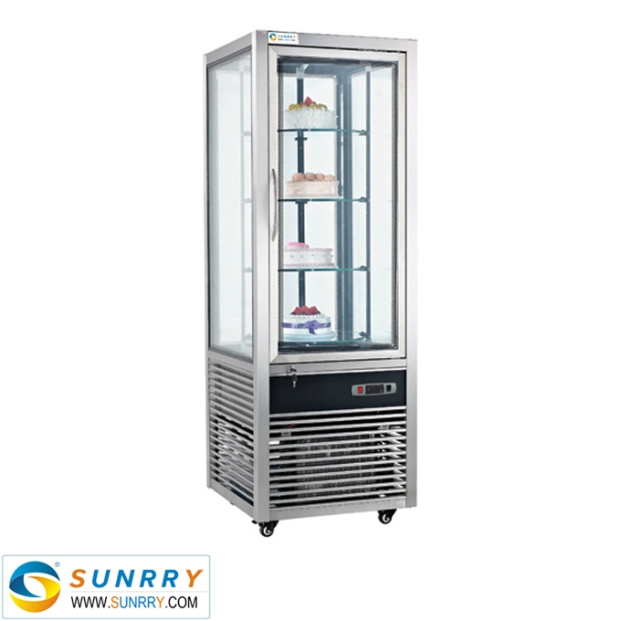 1-Door 4-Side Glass Tabl Top Equipo de refrigeración Rotating Cake Showcase