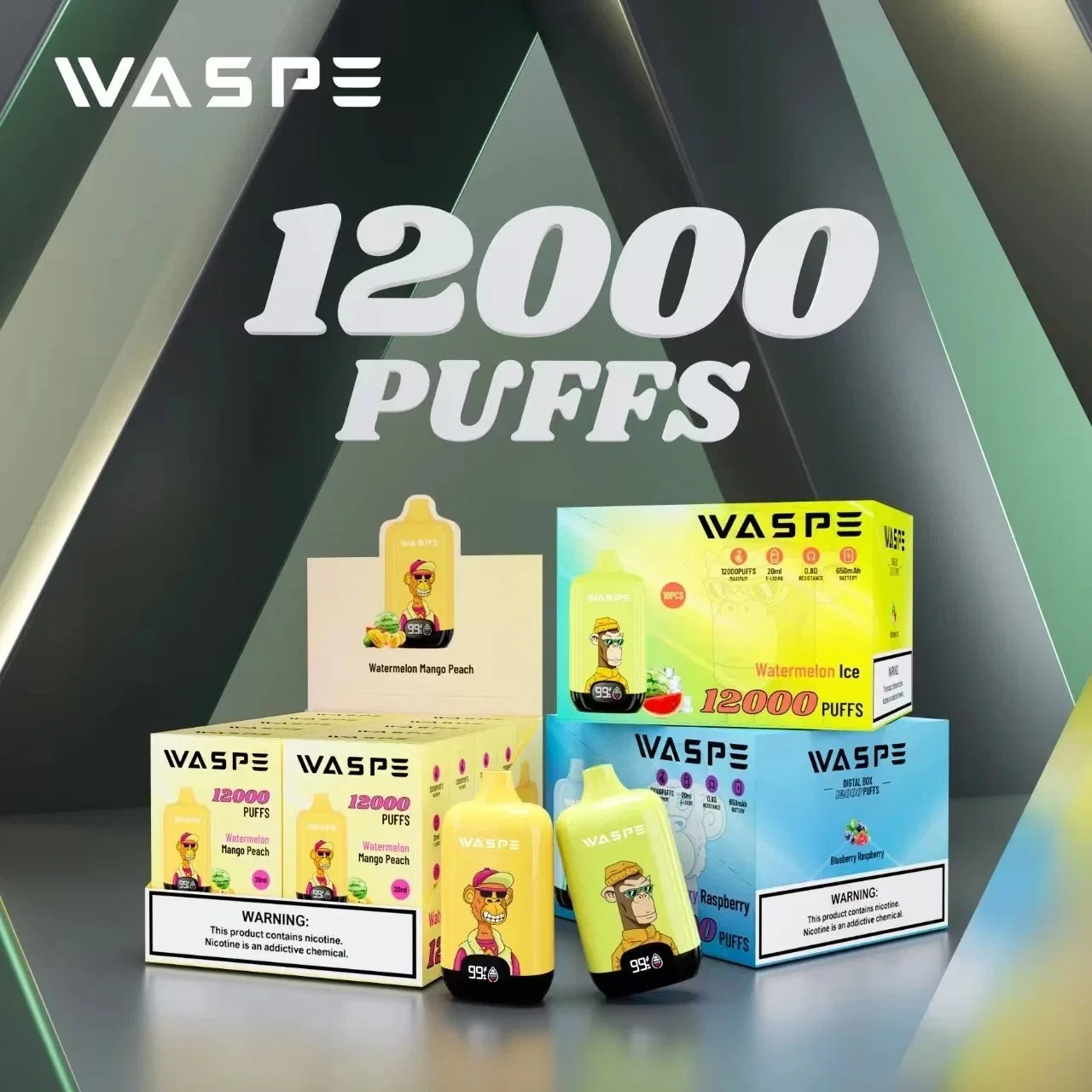 Original 12000 Puffs Electronic Vaper Mars desechable VAPE 20ml Pod Prellenado 0% 2% 5% sin fugas malla de barra de 12K puff Bobina recargable E Cigarette