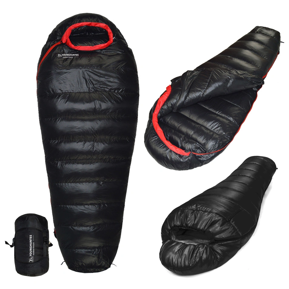 Mummy Portable Polyester Duck Down Filling Outdoor Adults Compact Single Sleeping Bags for Camping