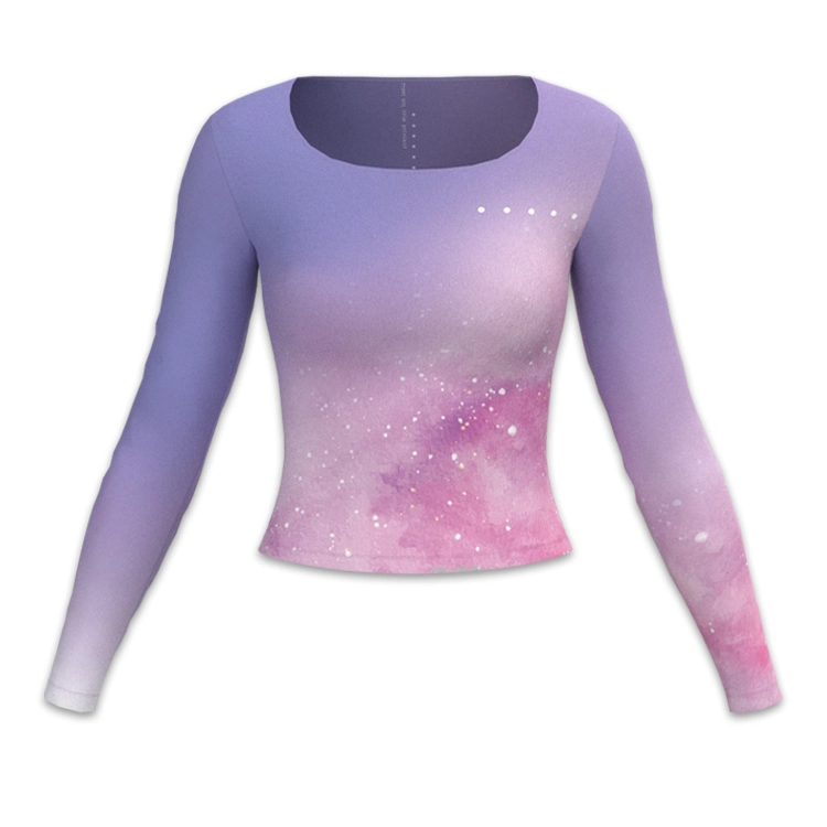 Fashion Seamless Damen Langarm Sport Gym tragen Sublimation Tops Nahtlose Yoga-Bekleidung