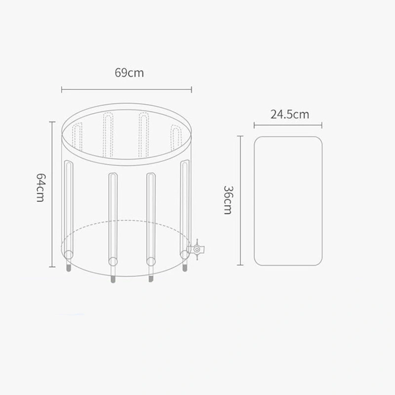 Portable Bathtub Folding Bucket Thicken Shower Barrel Large Adult Tub