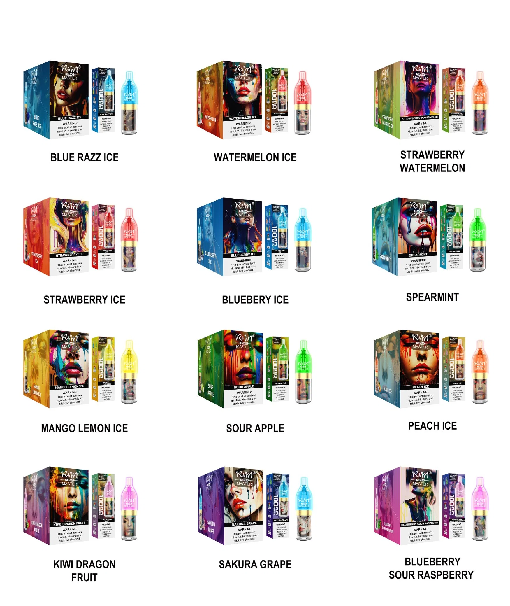 Wholesale RGB Luz intermitente Randm Master 10000 Puffs VAPE desechable Lápiz VAPE desechable para mayoristas