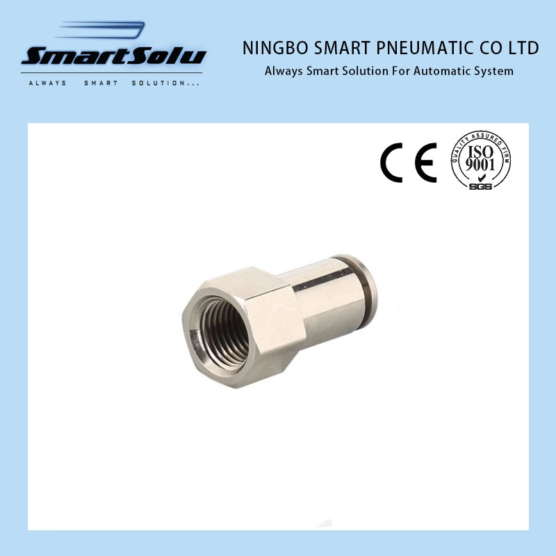 Mpcf Nickle Plated Brass Female Straight Quick Push in Pneumatic Fitting