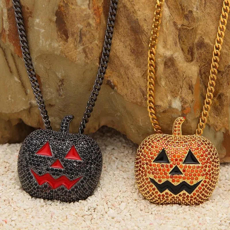 La mode européenne Hip Hop Bijoux pour hommes enfants partie don Halloween Jack-O-lanterne Collier pendentif