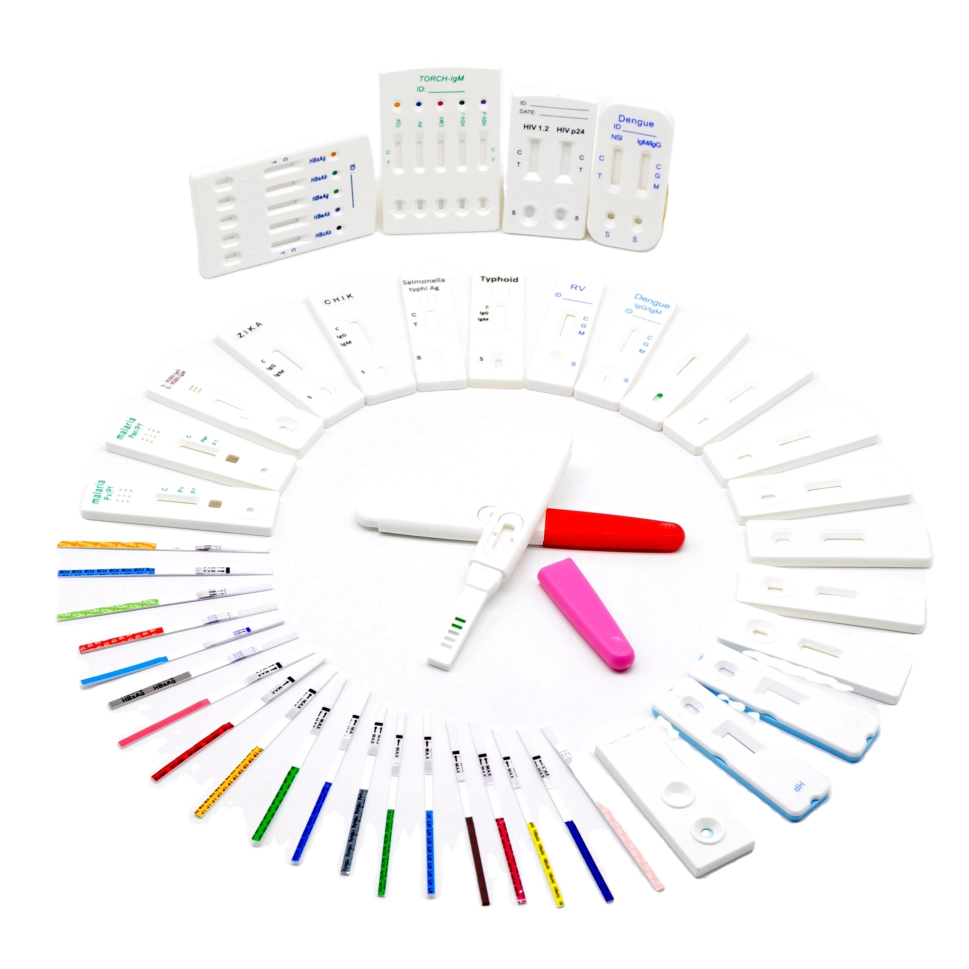 Embarazo HCG H. Pylori Hbsag HCV VIH Malaria orina tiras de medicamentos de diagnóstico médico de la sífilis Poct Ivd Kits de prueba rápida de Gaza Cassettle