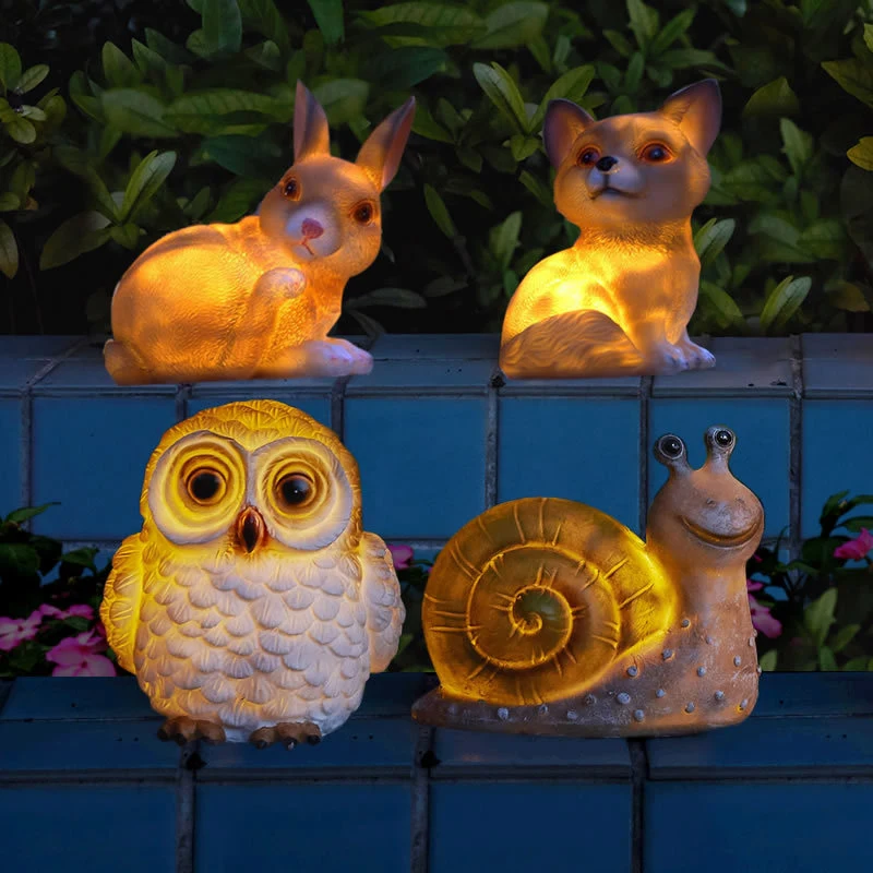 L'usine OEM jardin extérieur LED Back Yard pelouse Animaux en résine décoratif décoration lumière solaire