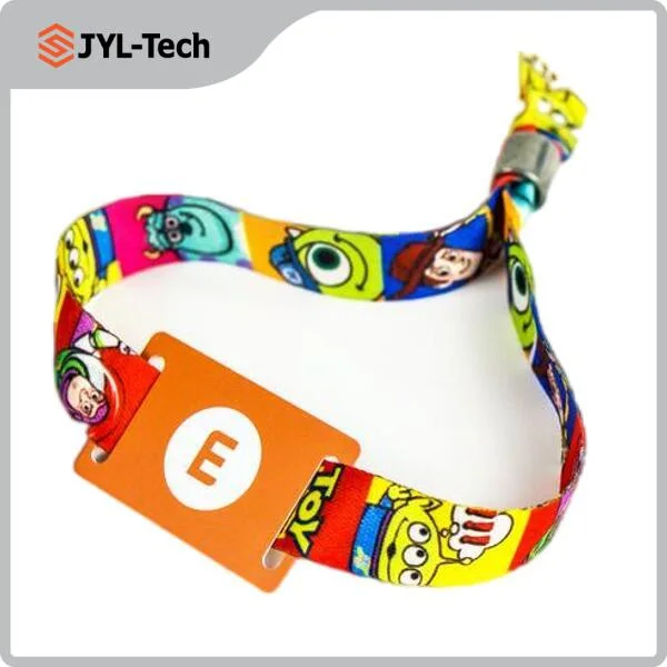 Festival Event RFID Textile Fabric Woven Cloth Bracelet NFC Wrist Band with Qr Code