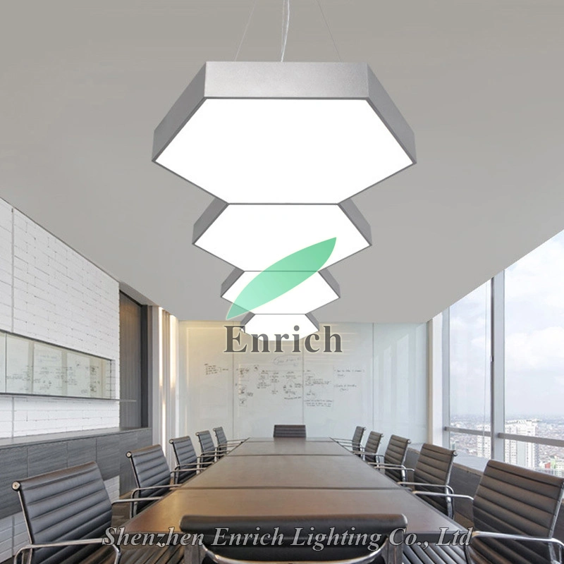 Modern Pendant Office Lighting Full Lighting Hexagon LED Lamp with 6000K