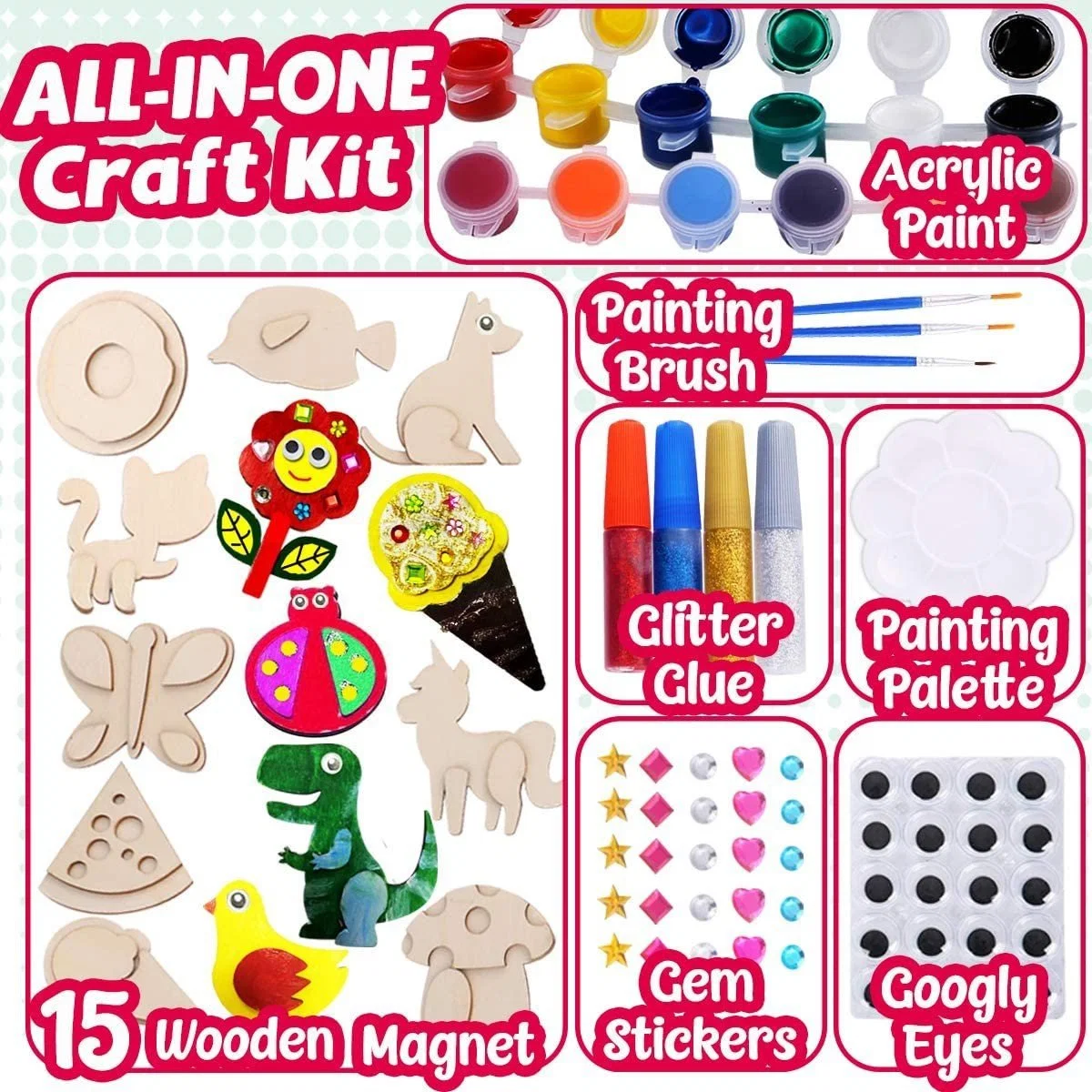 Pintura em Madeira Crafts Kids DIY Graffiti Diamond Sticker Set Christmas Conjunto de brinquedos decorativos