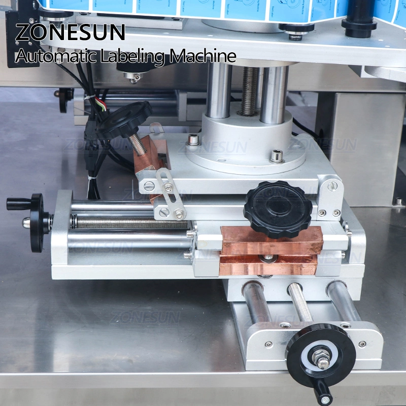 ZONESUN autocollant adhésif automatique surface plane applicateur d'étiquettes détergent à lessive bouteille labler Double face étiqueteuse