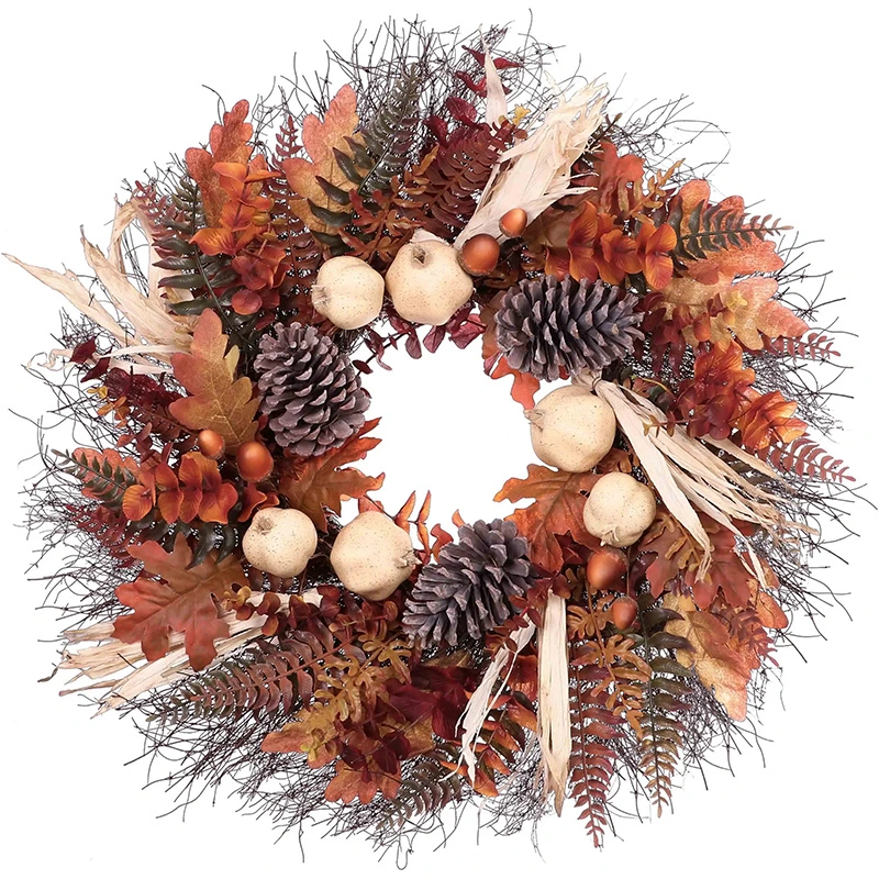 Autumn Harvest Decor Fall Flower Basket Thanksgiving Holiday Decoration