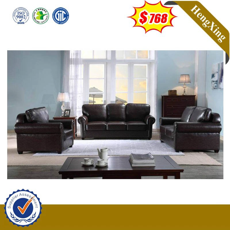 Modern American Style Living Room Furniture Bedroom Set Leather Single Hotel Dining Chair 1+1+3 Fabric Sofa Set