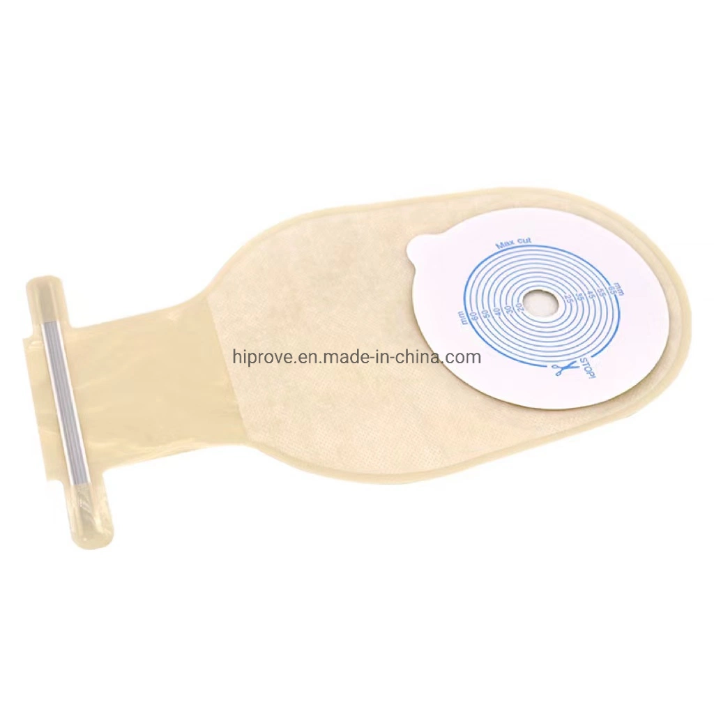 Disposable Medical Open Non Woven Hydrocolloid Barrier Pouch Piece Closed Colostomy Care Sterilized 60mm 65mm Medical Ostomy Bag with Hook and Loop Closure