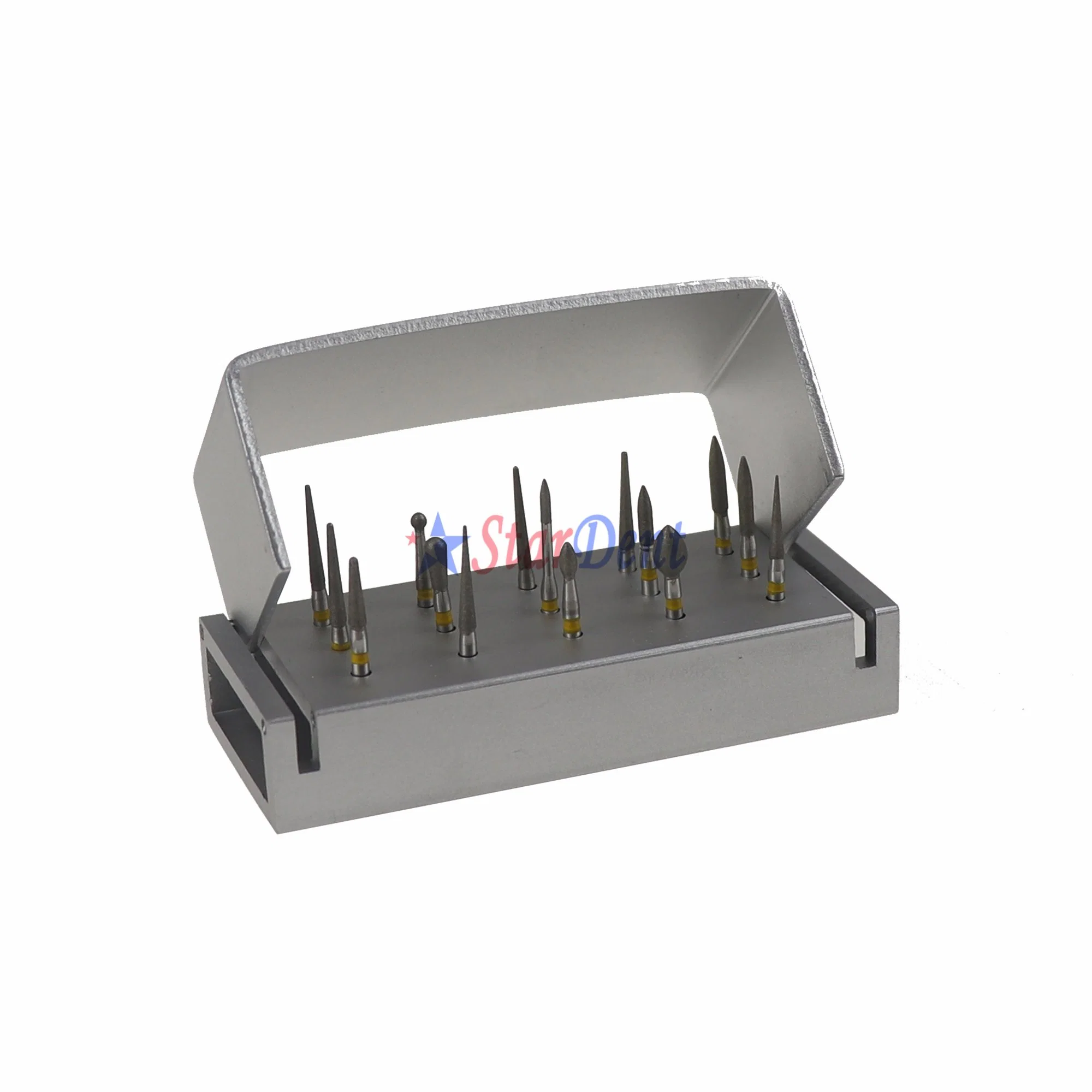 Dental Disinfection Box with Diamond Burs Kit Sterilization Burs Box