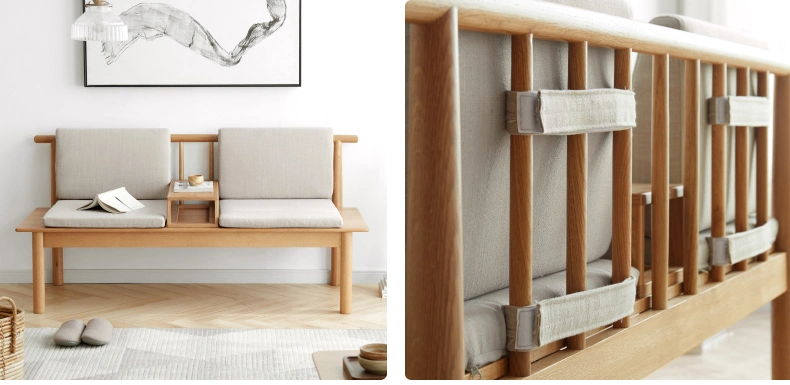 Fábrica preço barato Design simples móveis de madeira maciça Sala de estar Mobília 3 Sofá-cama de seaters