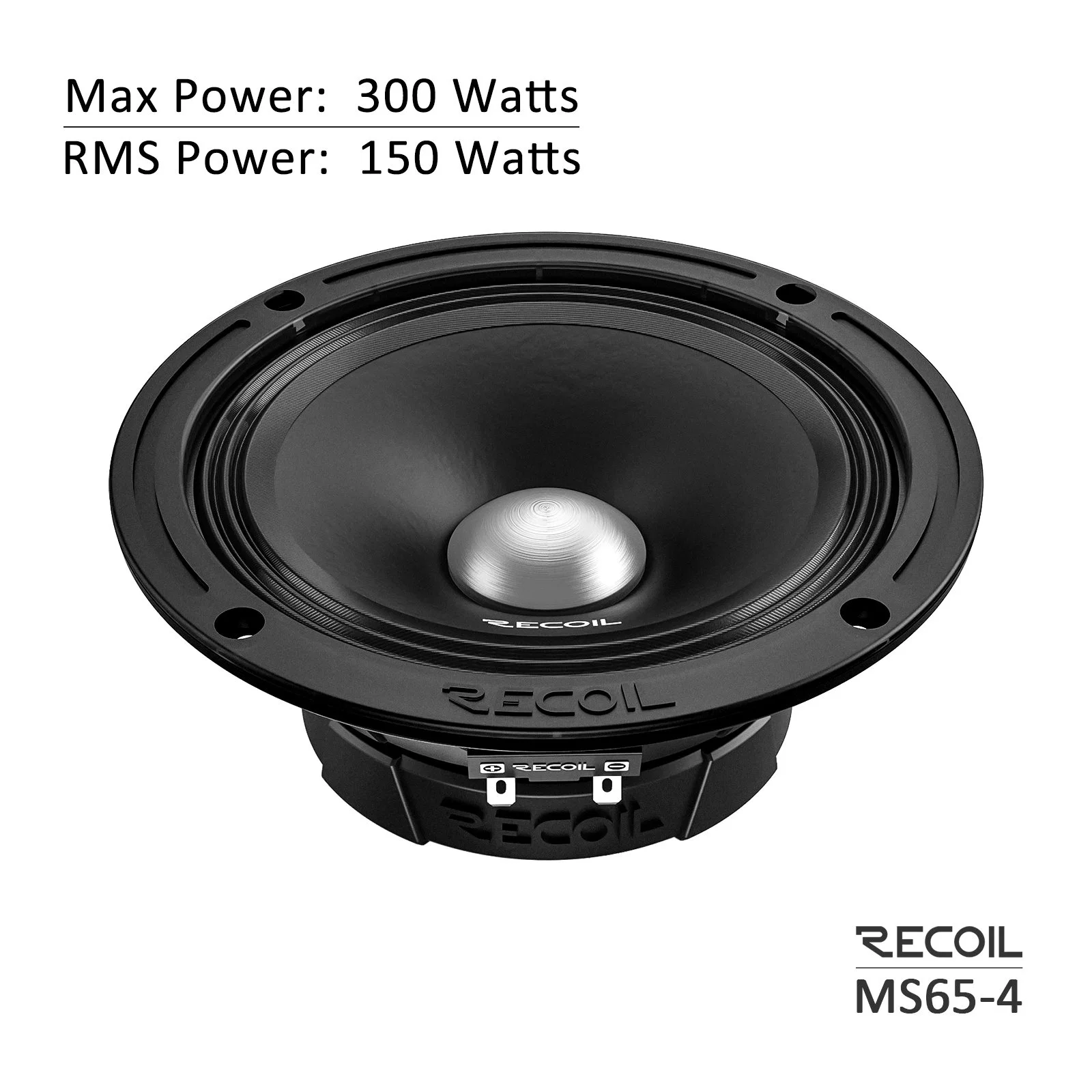 Edge Ms65-4 6.5-Inch Midrange PRO Audio Car Speaker, 300 Watts Max, 150 Watts RMS 4-Ohm, 1.5-Inch High-Temperature Kapton Voice Coil, Premium Car Speaker