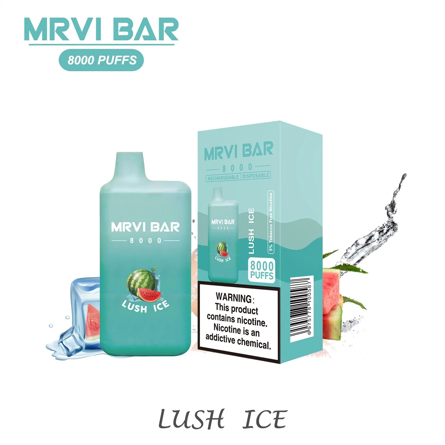 100% auténtico Mrvi Bar 8000 Puffs lápiz electrónico desechable para cigarrillos Dispositivo sin nicotina VAPE