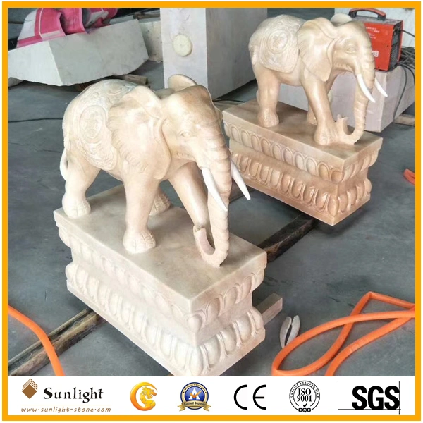 Natural Stone Marble Lion/Kylin Animal Statue Sculpture and Carving