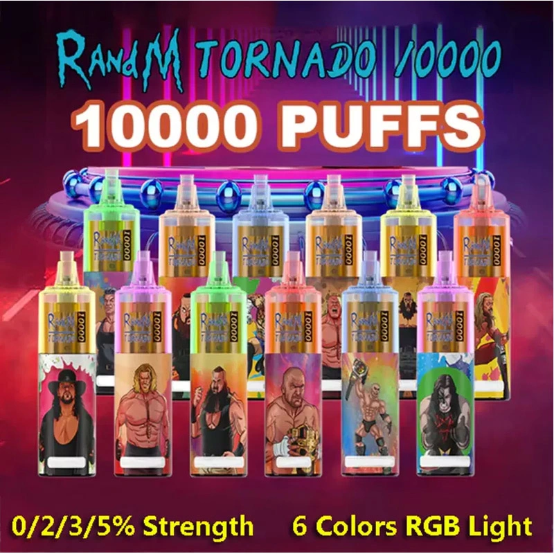 Randm Tornado 10000 Disposable E Cigarettes Airflow Control Device 6 Colors RGB Light 0% 2% 3% 5% Optional 12 Colors