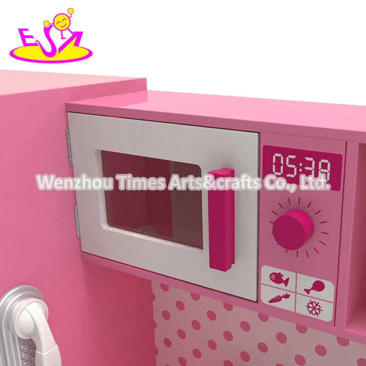 2020 Hot Sale Girls Pink Wooden Fronzen Kitchen Toy with Light & Sound for Kids W10c597D