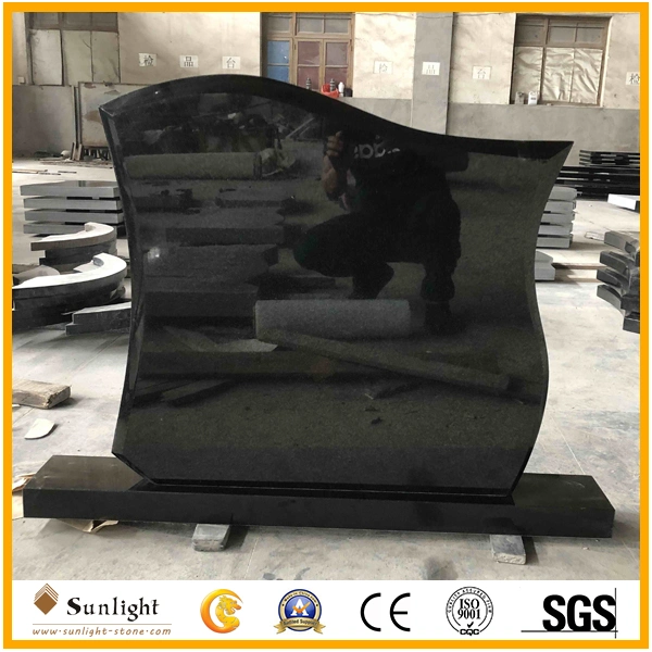 Super Polished Shanxi Black Granite Tombstones for European and Us Style