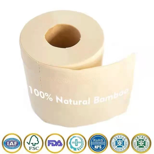 Bamboo Pulp Paper Wrapper Paper Tissue Custom Pattern Bathroom Roll