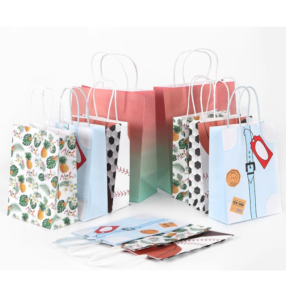 Different Color Custom Paper Bag Boutique Store for Gift Clothes Takeout Packing