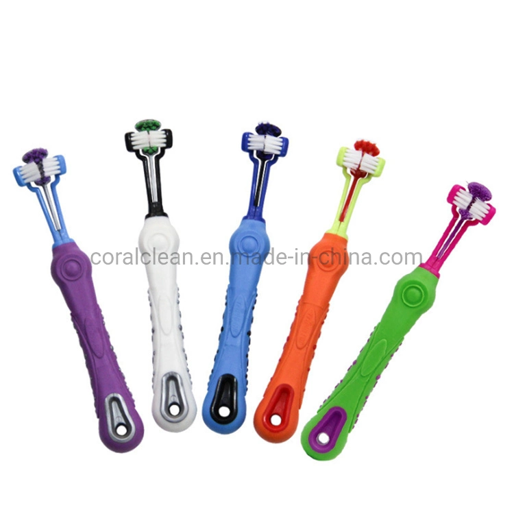 3D Three Sided Pet Cleaning Toothbrush for Dogs Cats Teeth