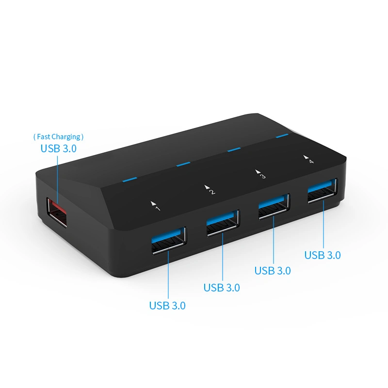 موزع Winstars USB 3.0 من 4 منافذ مع شحن سريع واحد المنفذ