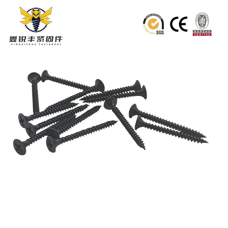 Fastener Tree #6X1-3/8" Drywall Screws Coarse Thread Bugle Head Black Phosphate for Drywall, Wood and Furniture 100PCS