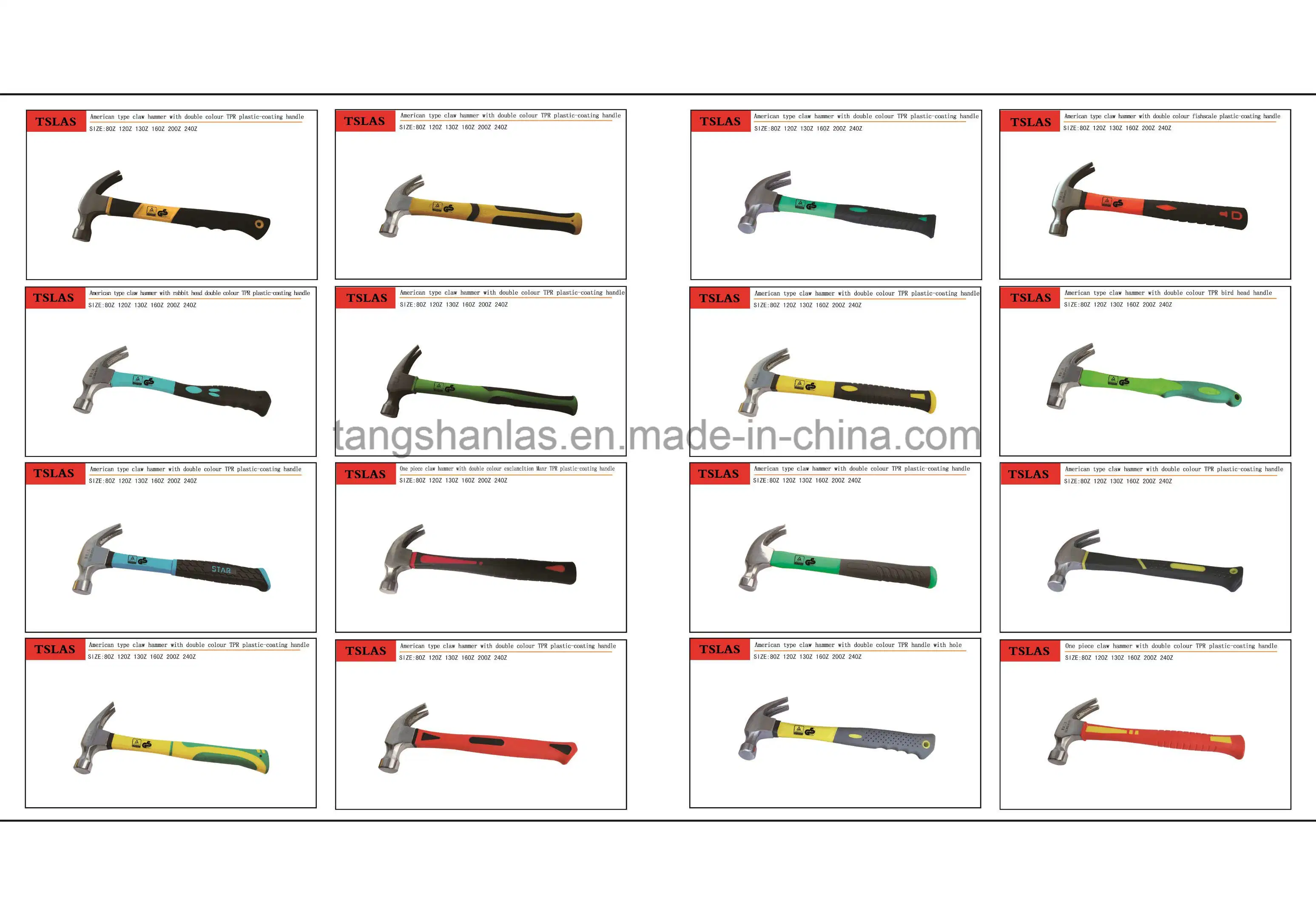 Hammer High quality/High cost performance Claw Hammer with Plastic Coating Handle