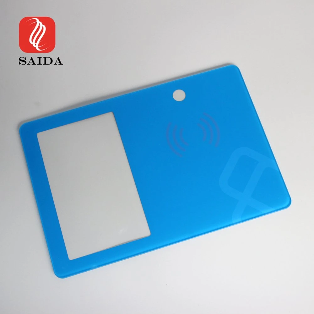 Customized 10.5inch Blue Silkscreen Printing LCD Display Cover Glass Lens