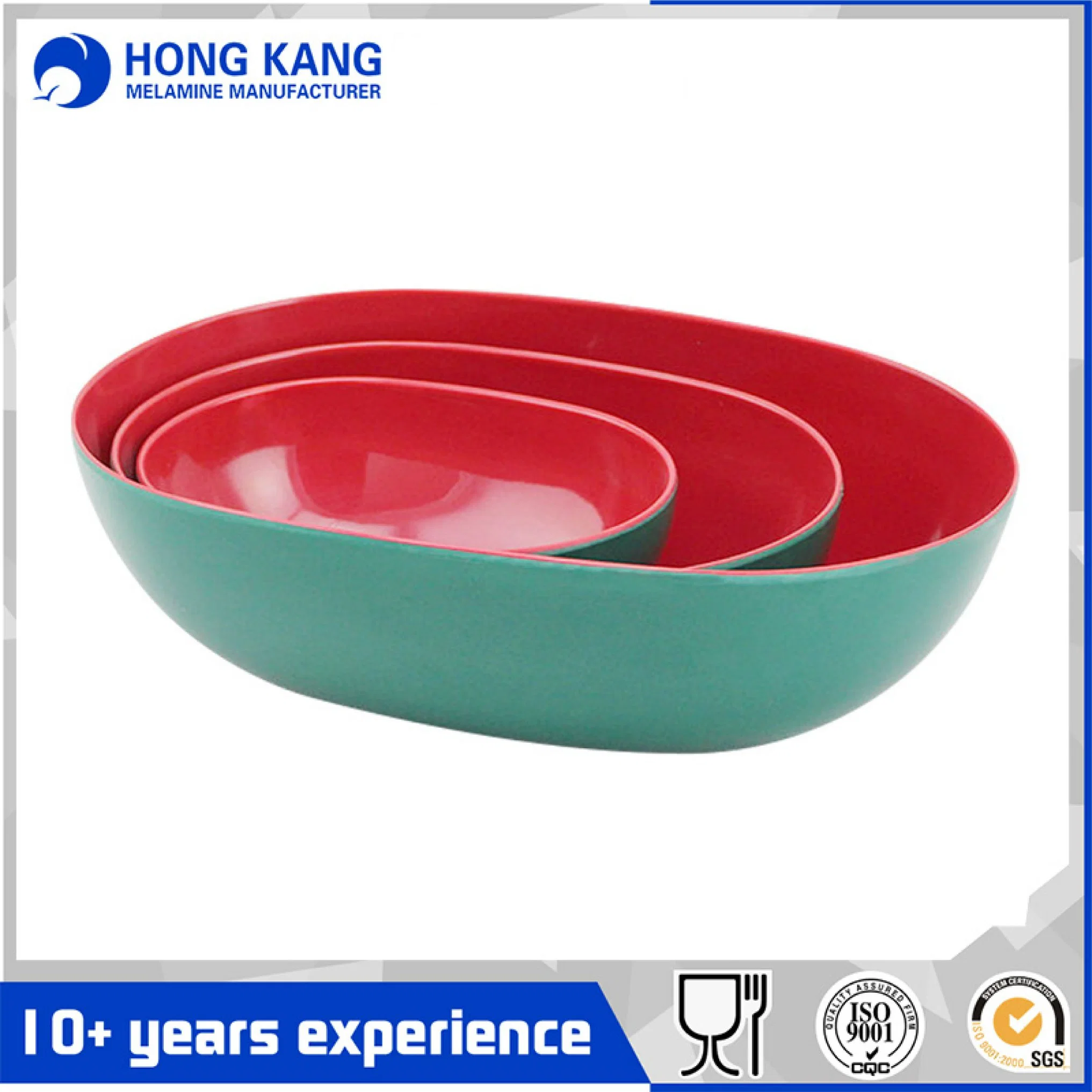 Food Grade Color Melamine Plastic Football Bowl Set